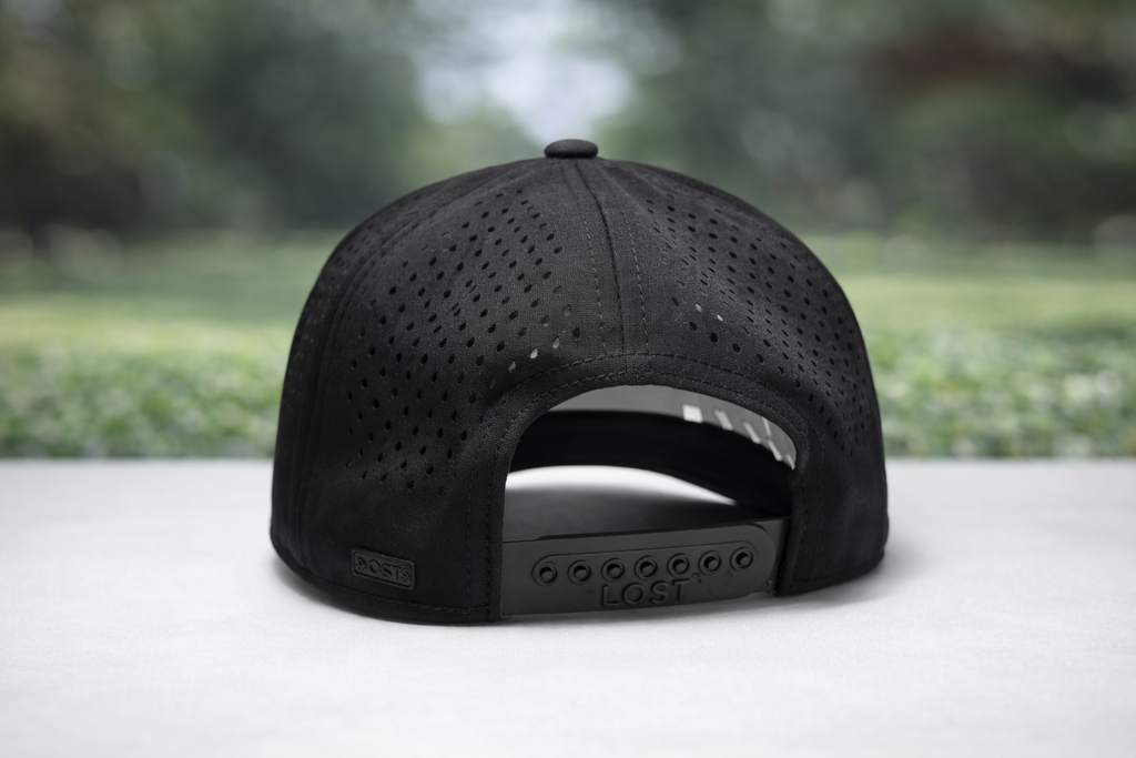 Chummies Golf “Nutted It” Performance Rope Hat – Black Snapback